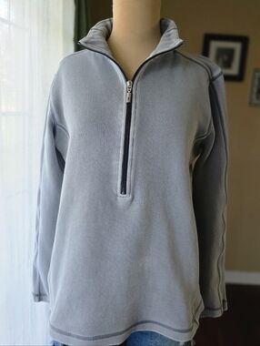 Tommy Bahama Dusty Blue 1/4 Zip Pullover - Women's Size Medium Old Money